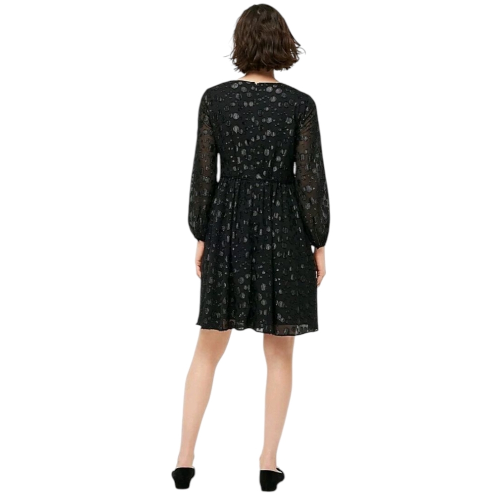 J.Crew Metallic Dot Jacquard Dress | Size 6 | Holiday Party Long Sleeve - Picture 4 of 16